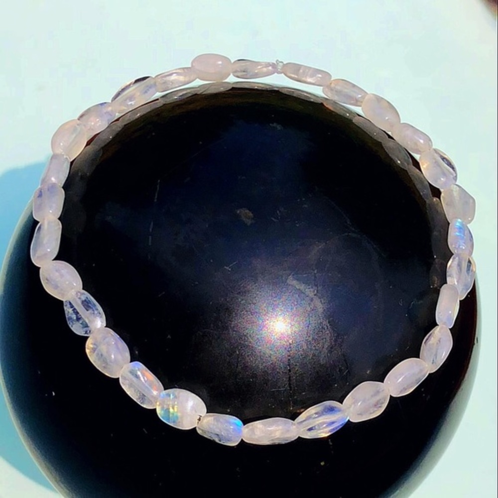 Hand Made Rainbow Moonstone Bracelet - Picture 2 of 2